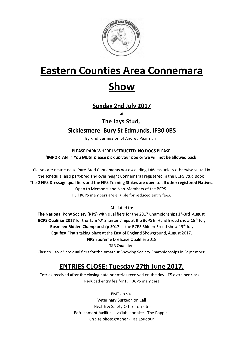 Eastern Counties Area Connemara Show