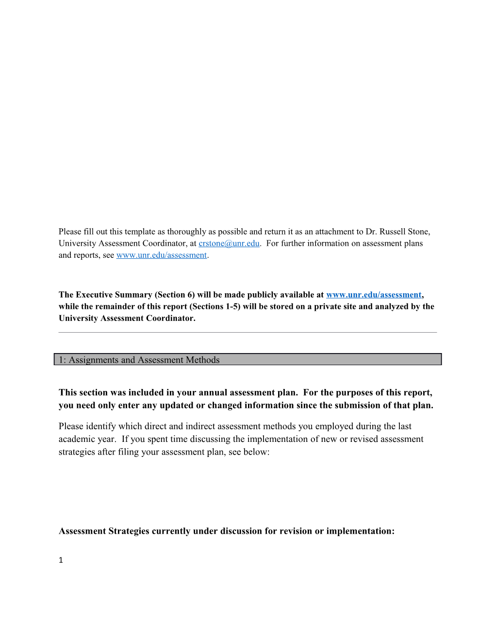 Assessment Strategiescurrently Under Discussion for Revision Or Implementation