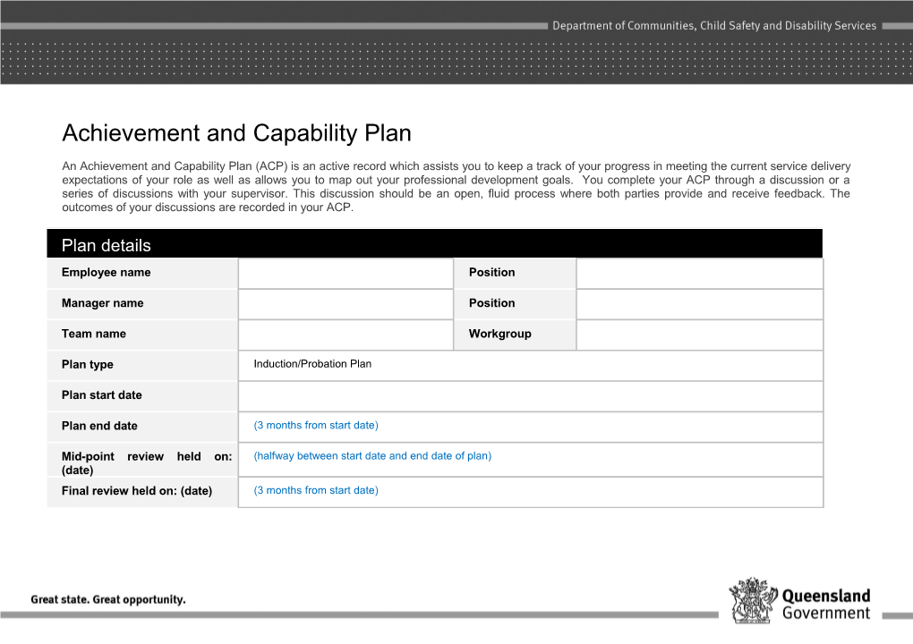 Achievement and Capability Plan