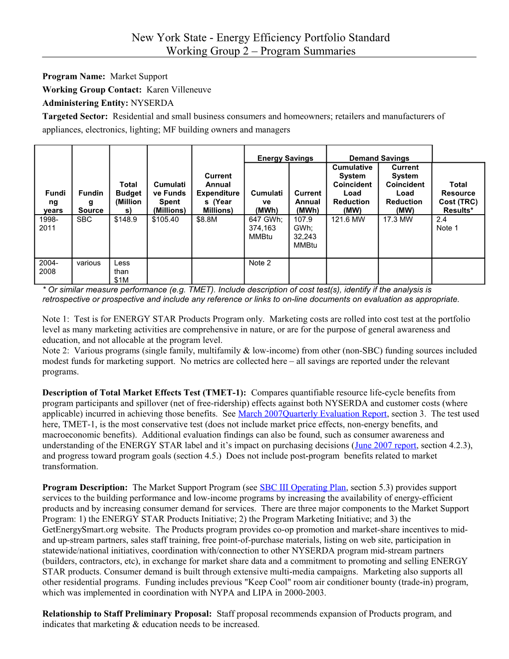 NY EPS - EE Program Summary Template