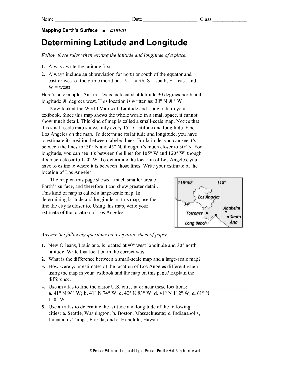 Determining Latitude and Longitude