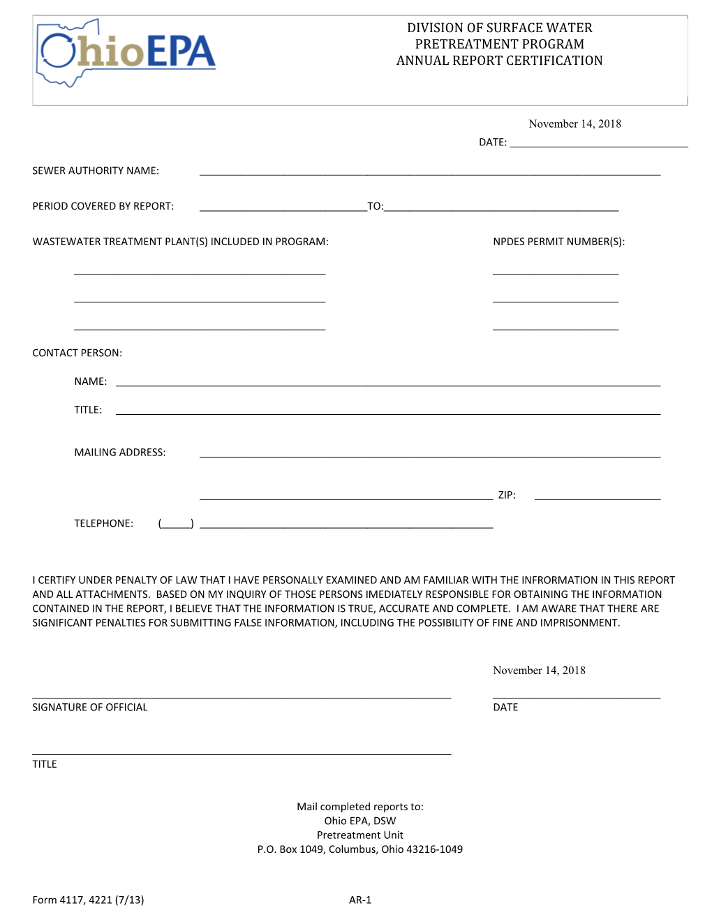 Wastewater Treatment Plant(S) Included in Program: Npdes Permit Number(S)