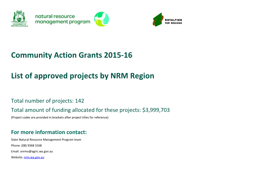 State NRM Program Community Grants 2013-14 Guidelines