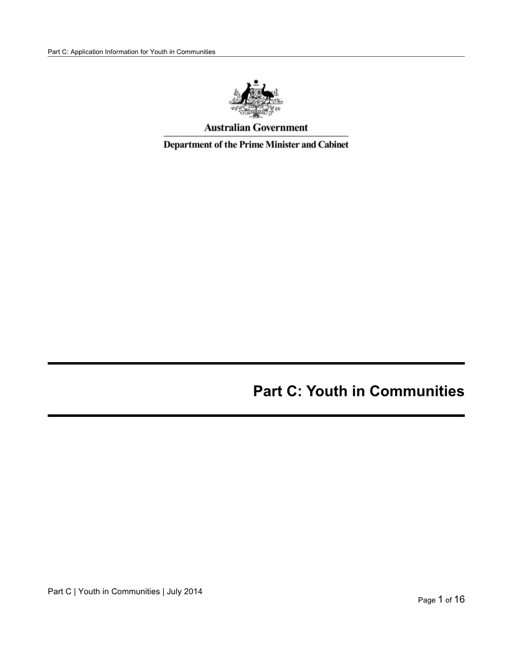 Youth in Communities Programme Guidelines