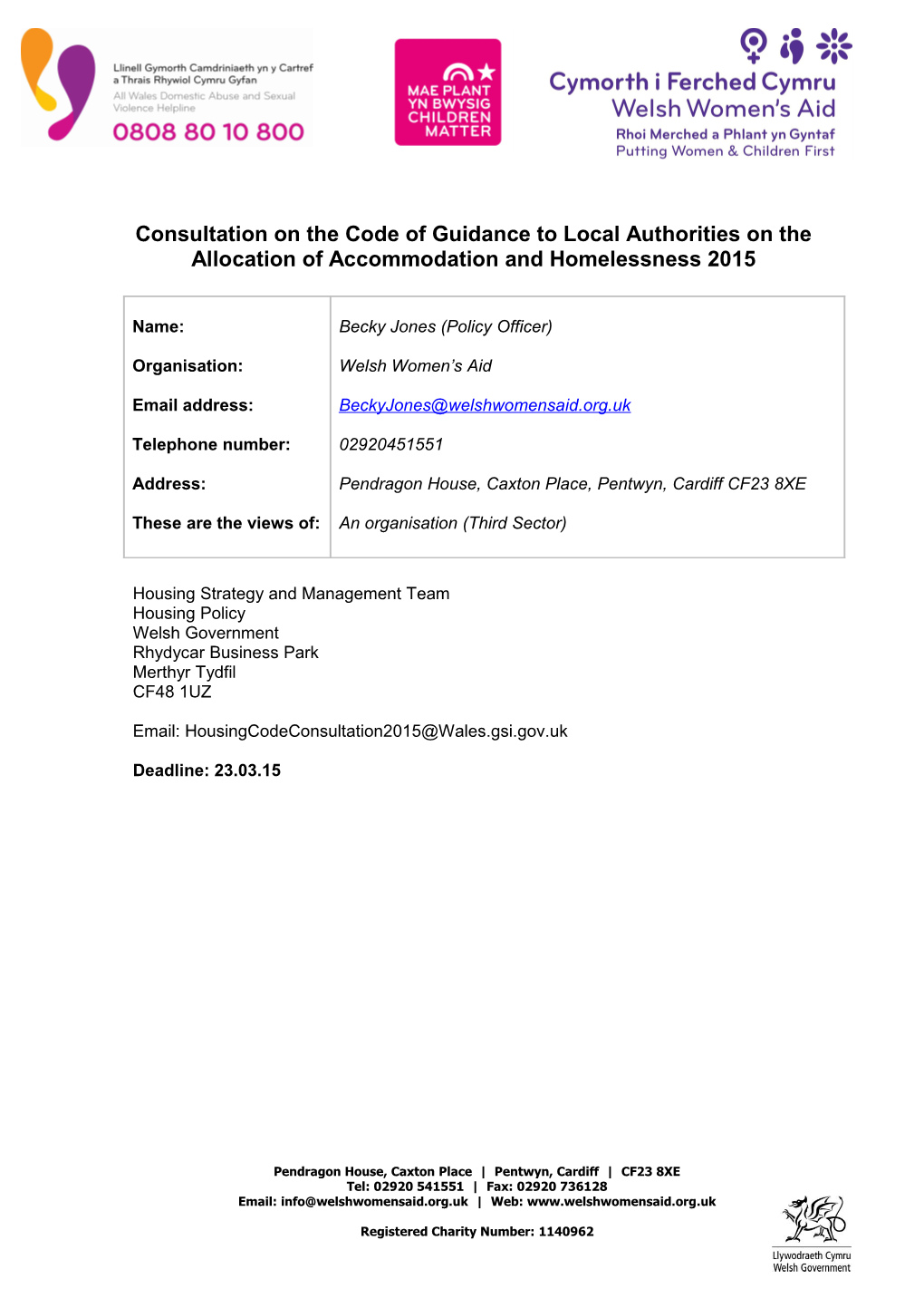 Consultation on the Code of Guidance to Local Authorities on the Allocation of Accommodation