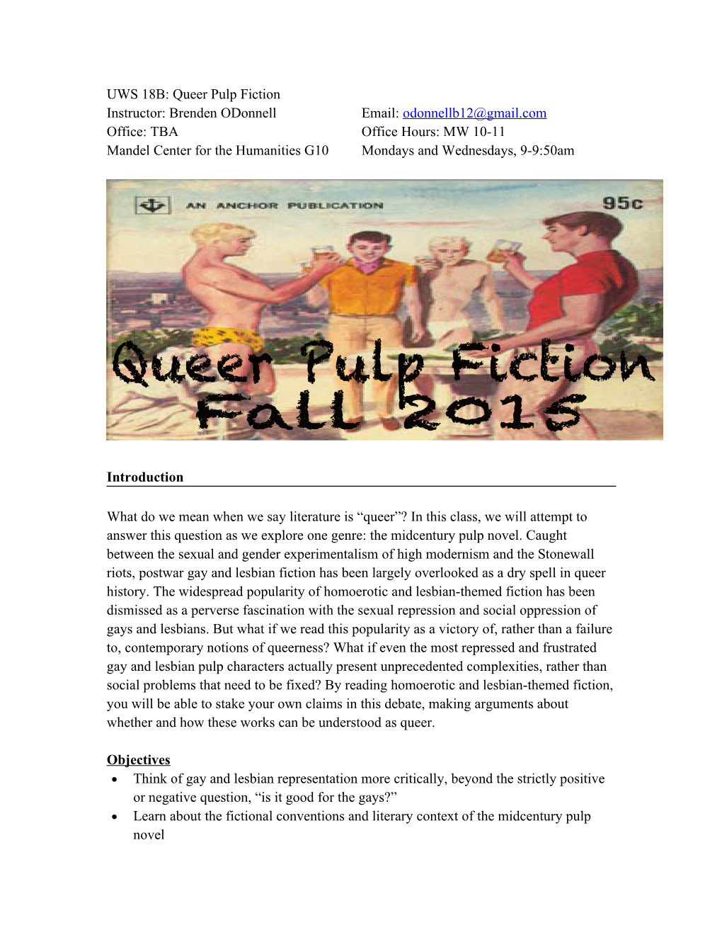 UWS 18B: Queer Pulp Fiction