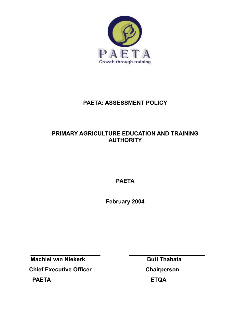 Primary Agriculture Education and Training Authority