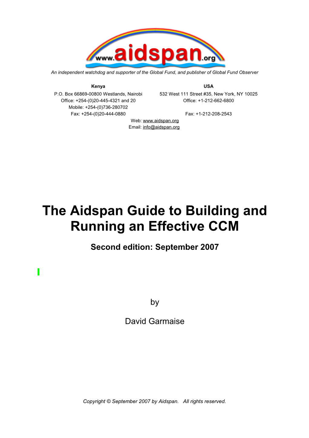 Aidspan CCM Guide, 2Nd Edition