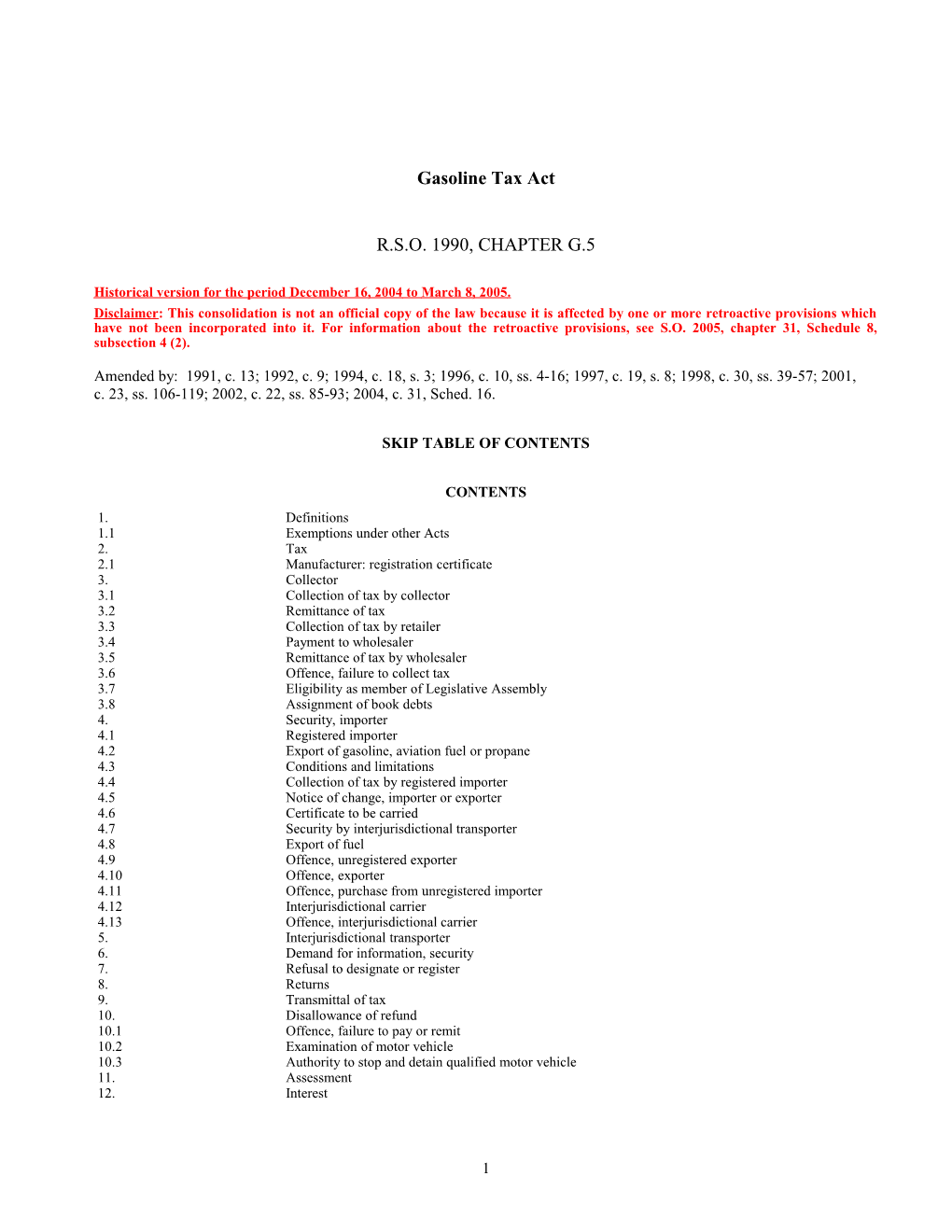 Gasoline Tax Act, R.S.O. 1990, C. G.5