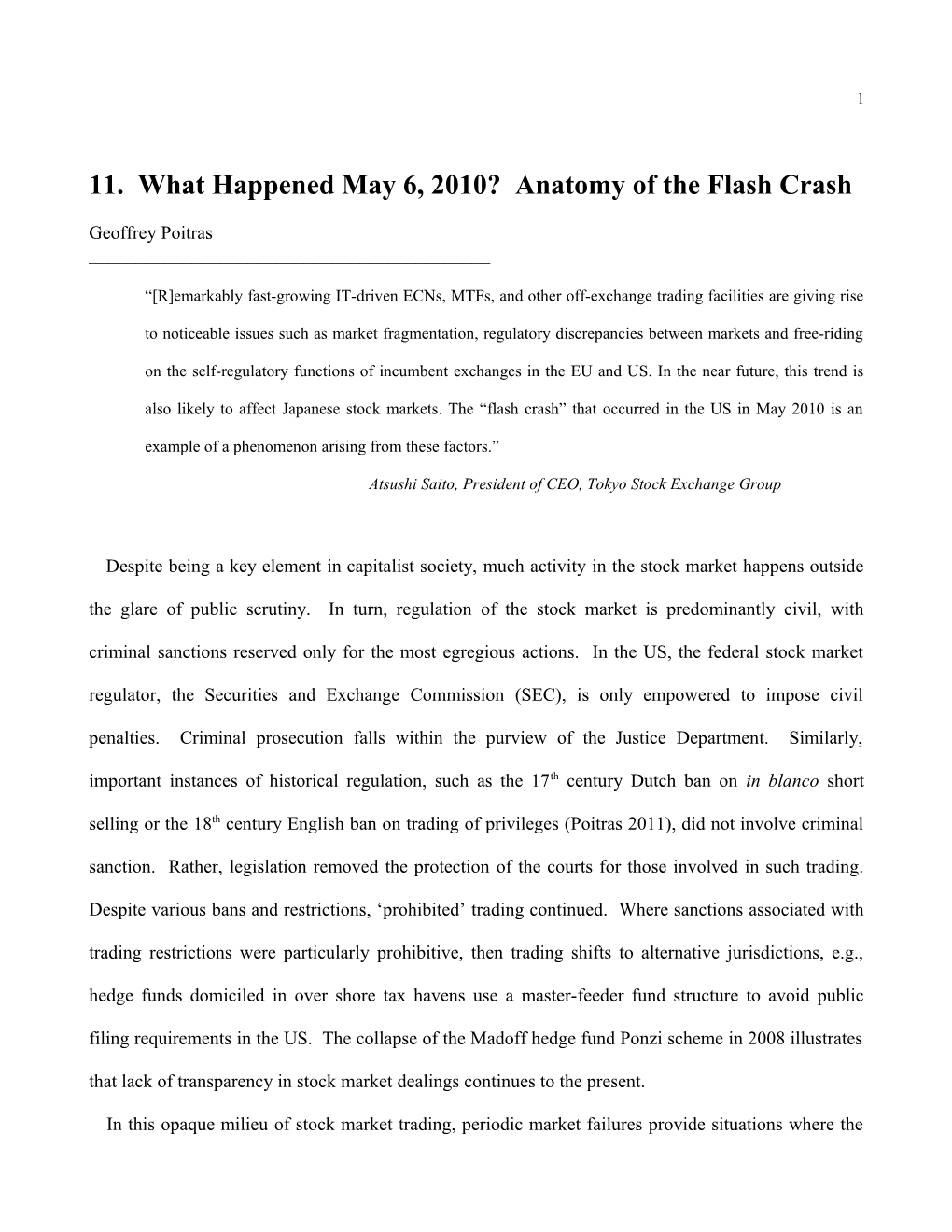 11. What Happened May 6, 2010? Anatomy of the Flash Crash
