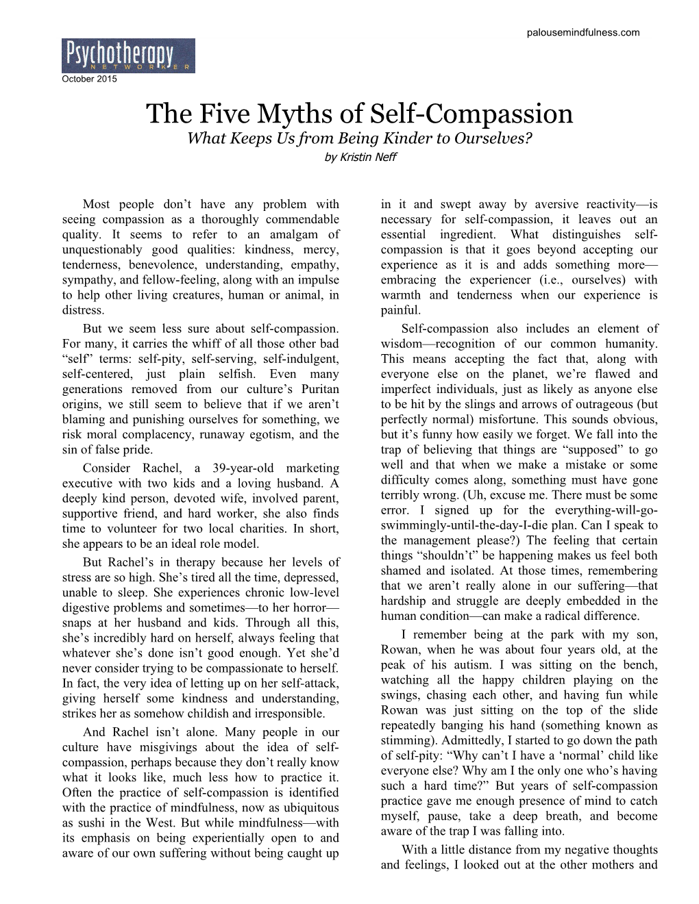 The Five Myths of Self-Compassion