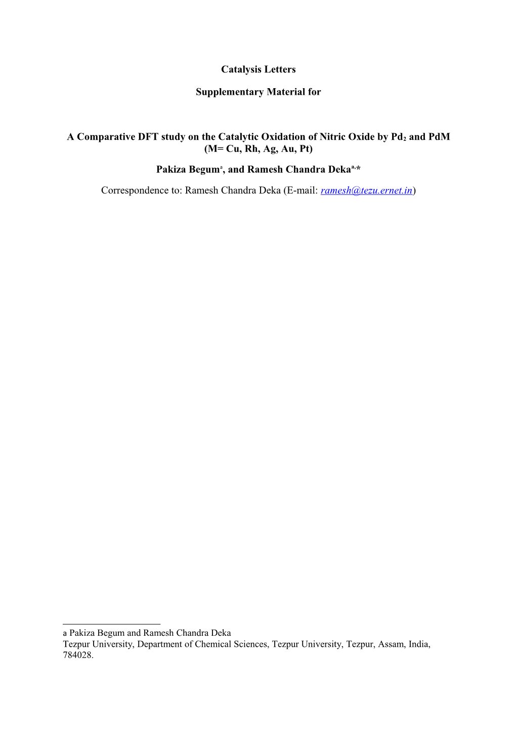 A Comparative DFT Study on the Catalytic Oxidation of Nitric Oxide by Pd2 and Pdm (M=