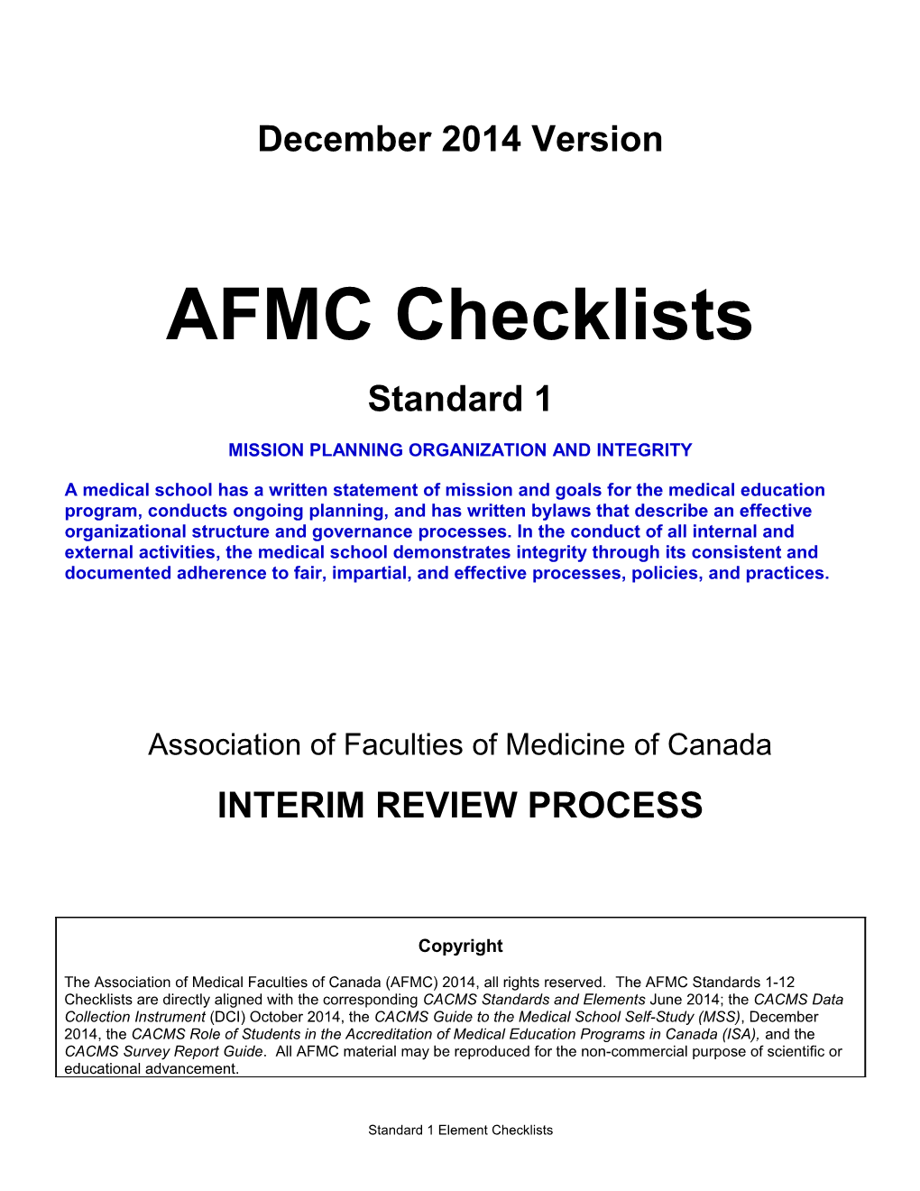 Afmc Interim Review Process