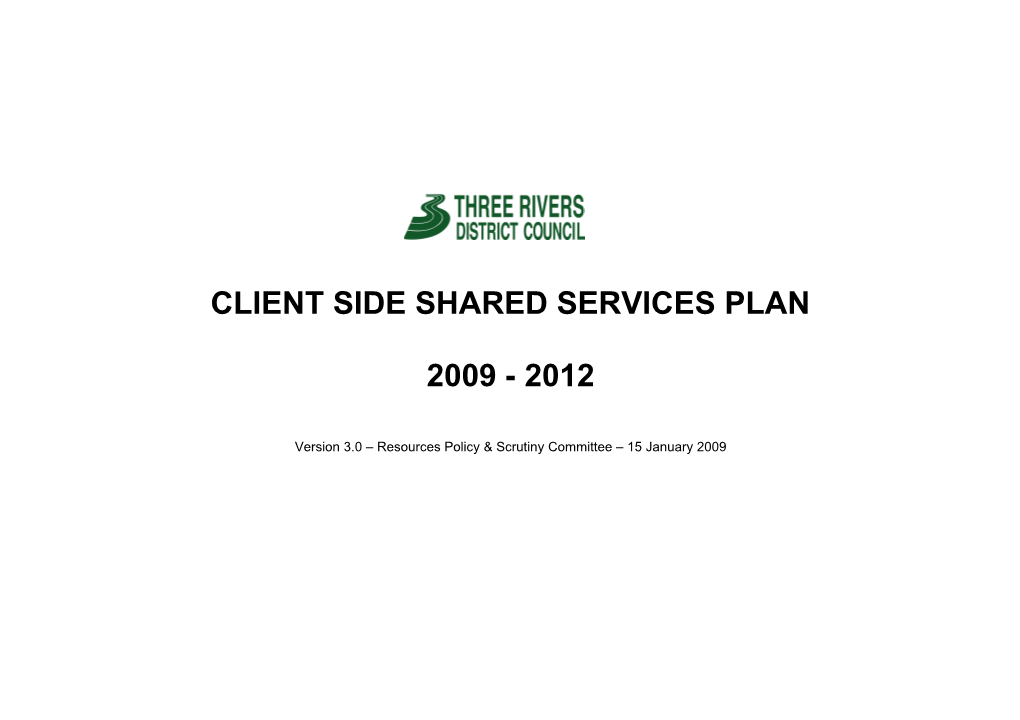 Client Side Shared Services Plan