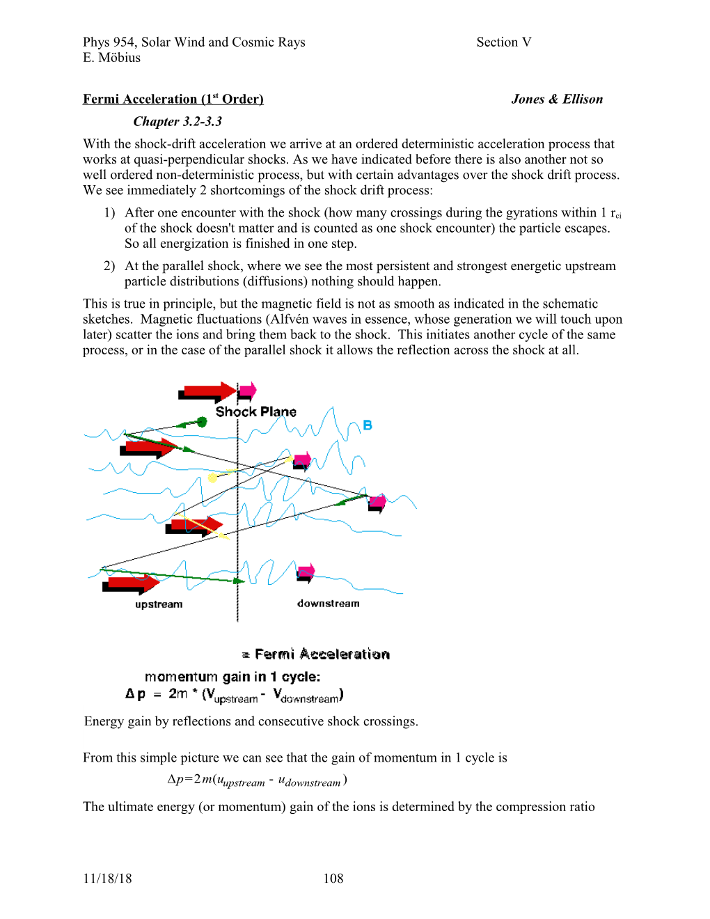 Fermi Acceleration (1St Order)Jones & Ellison
