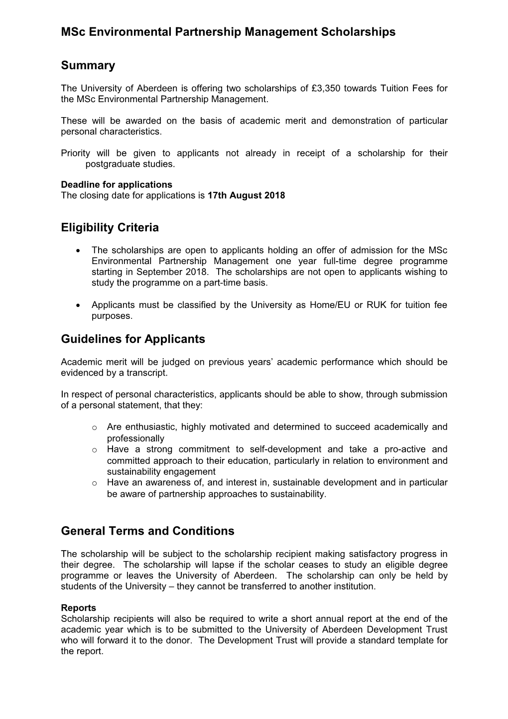 Mscenvironmental Partnership Managementscholarships