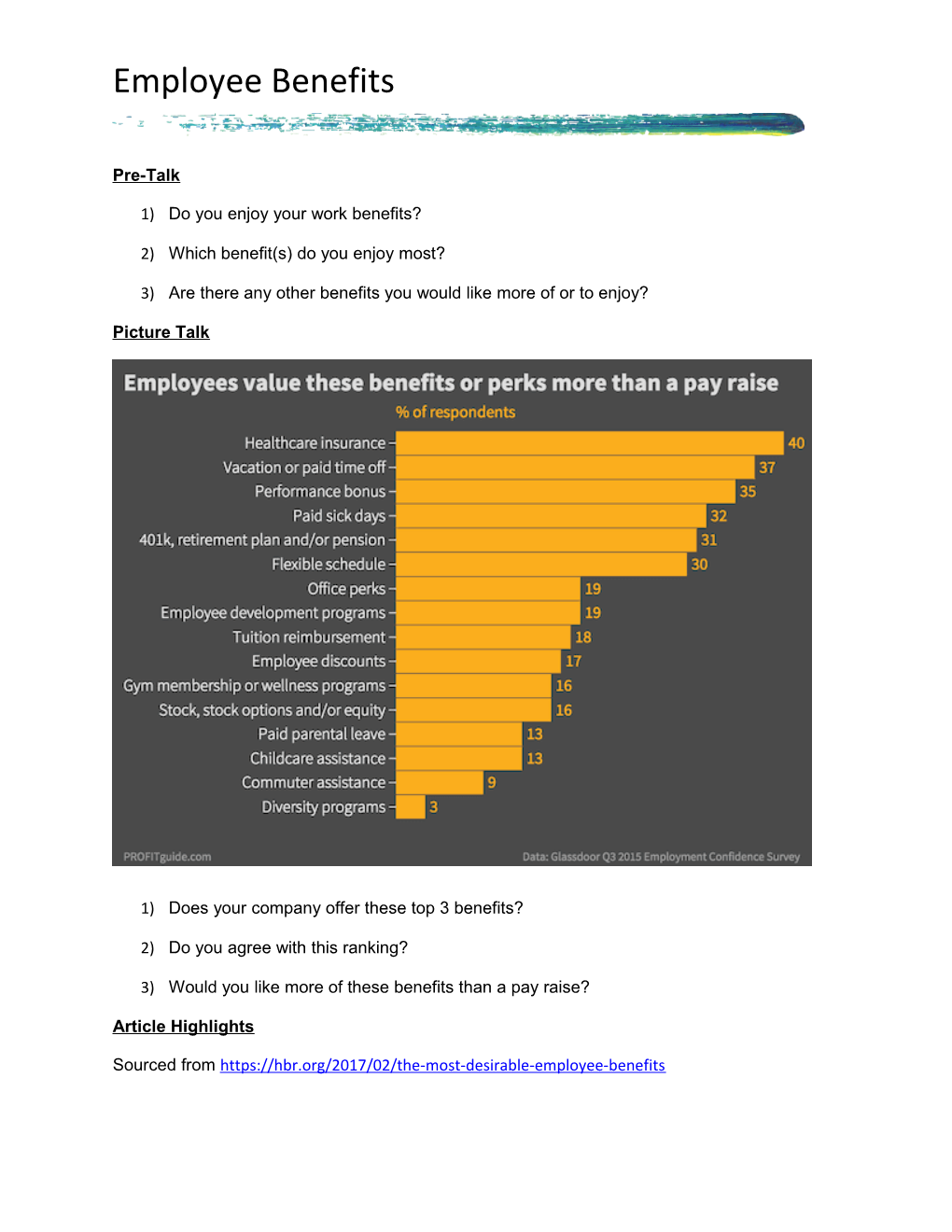 1)Do You Enjoy Your Work Benefits?