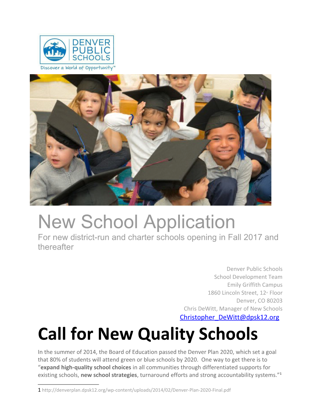 New School Application: Spring 2016