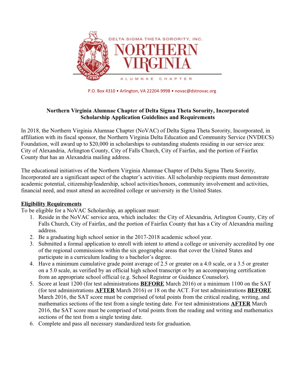 Northern Virginia Alumnae Chapter of Delta Sigma Theta Sorority, Incorporated