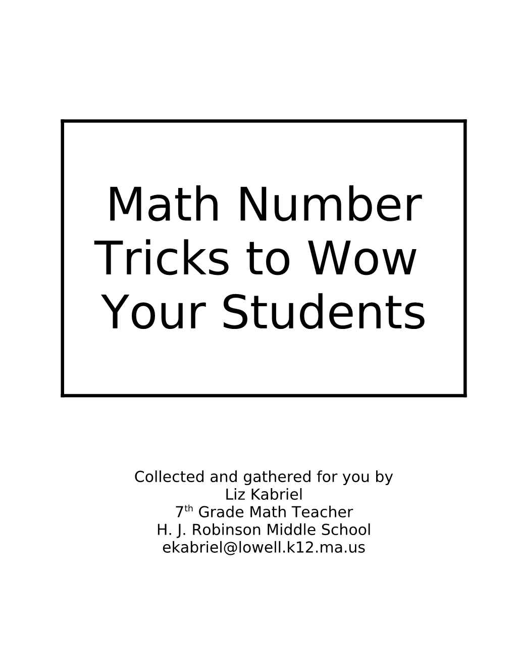Math Number Tricks to Wow