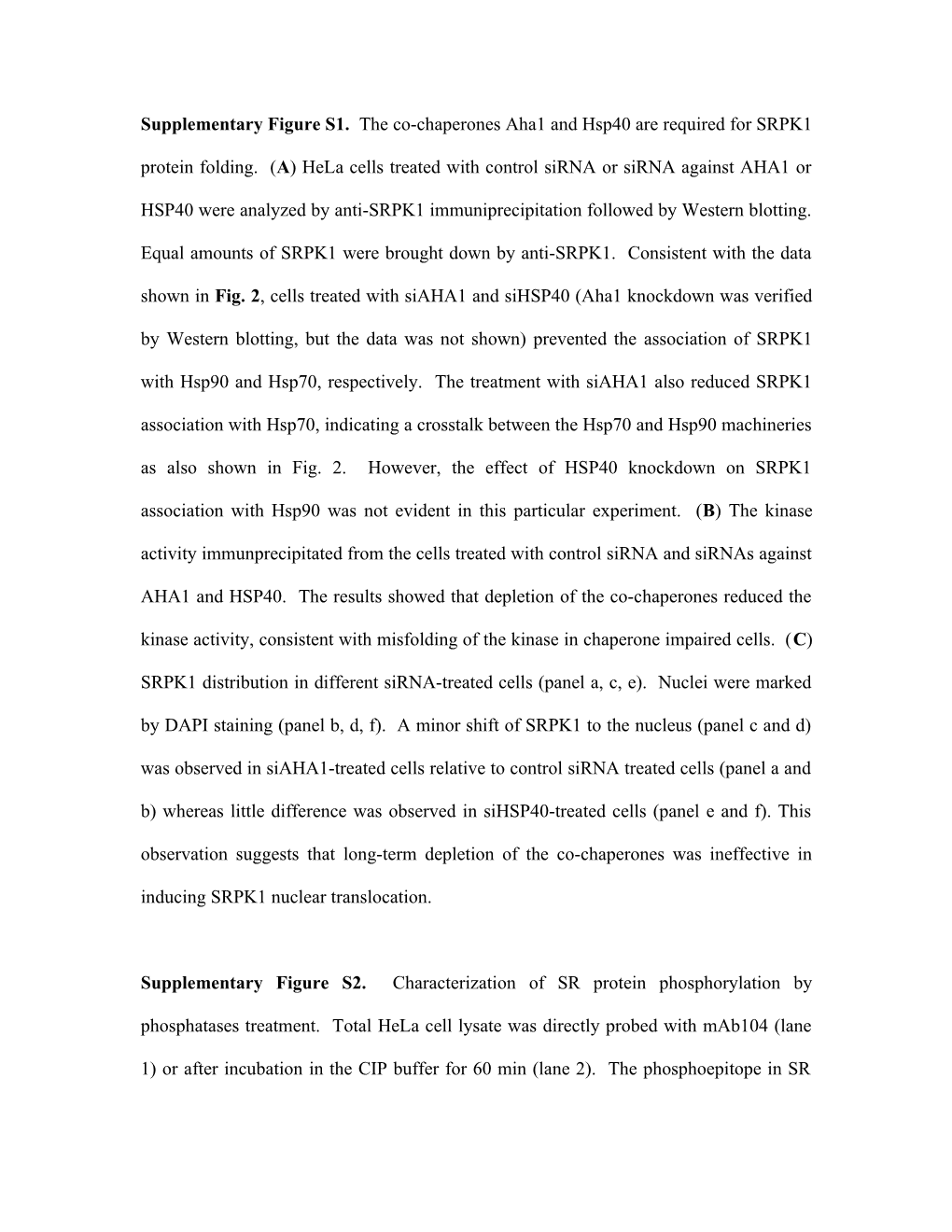 Supplementary Figure S2. Characterization of SR Protein Phosphorylation by Phosphatases