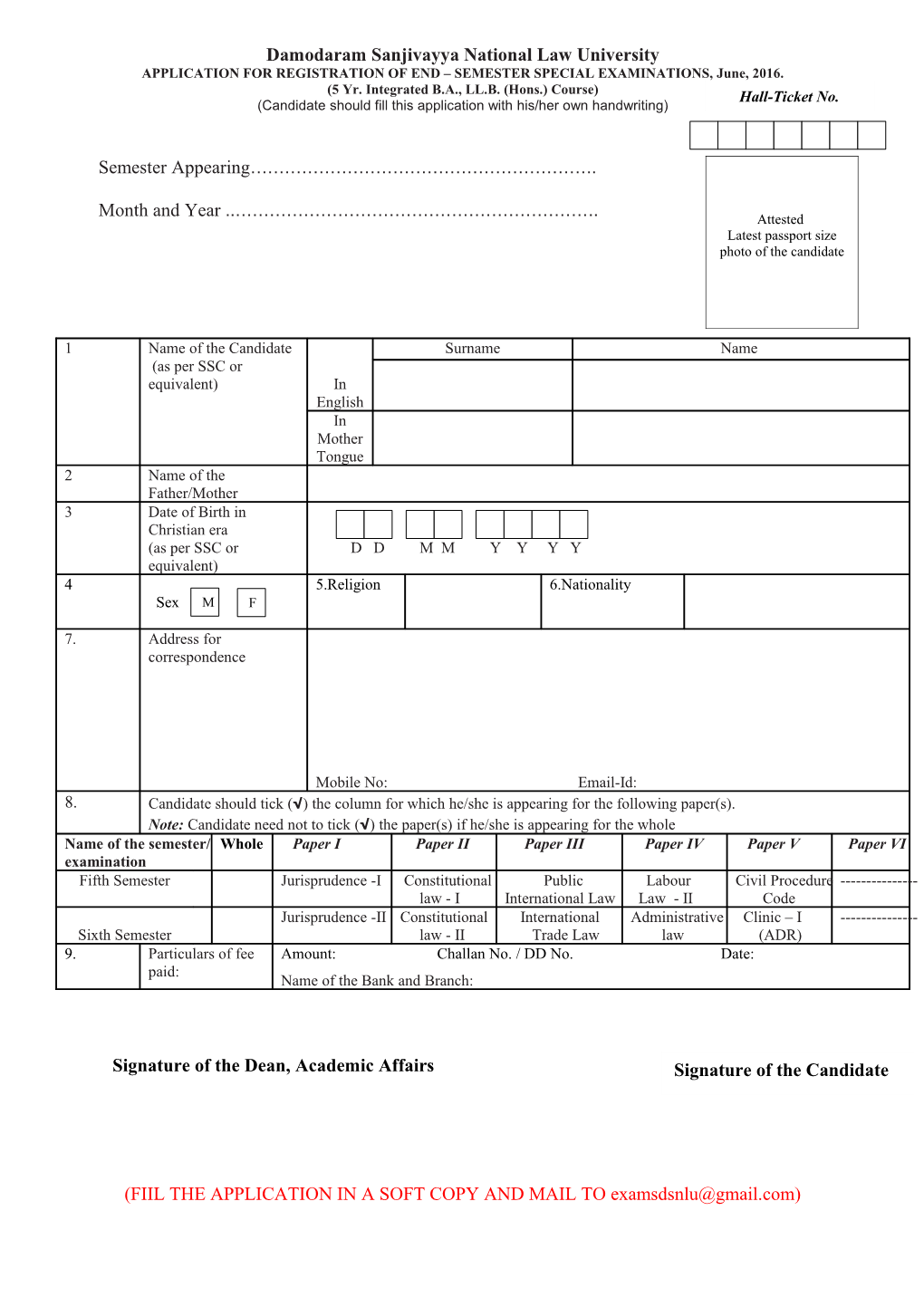 Damodaram Sanjivayya National Law University