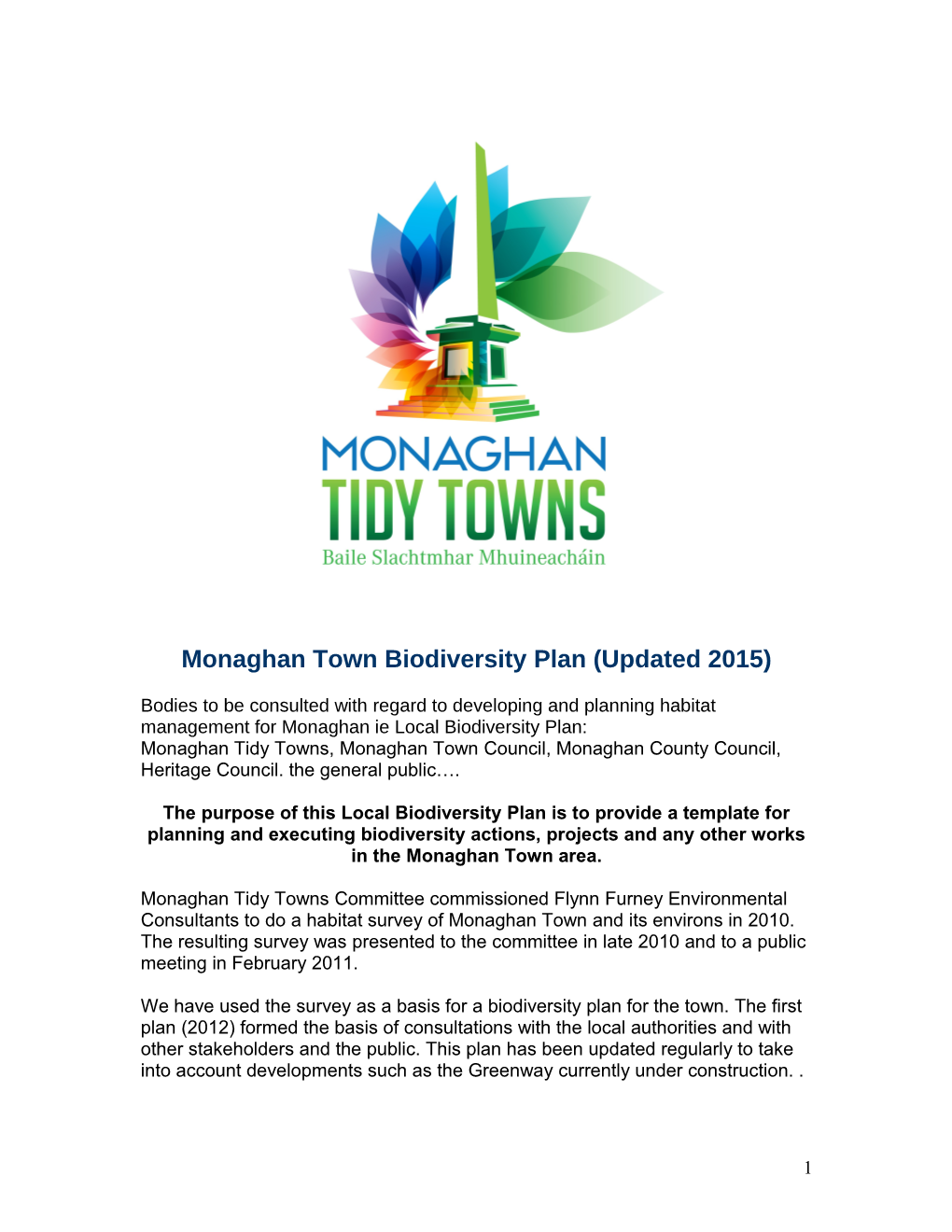 Monaghantown Biodiversity Plan (Updated 2015)