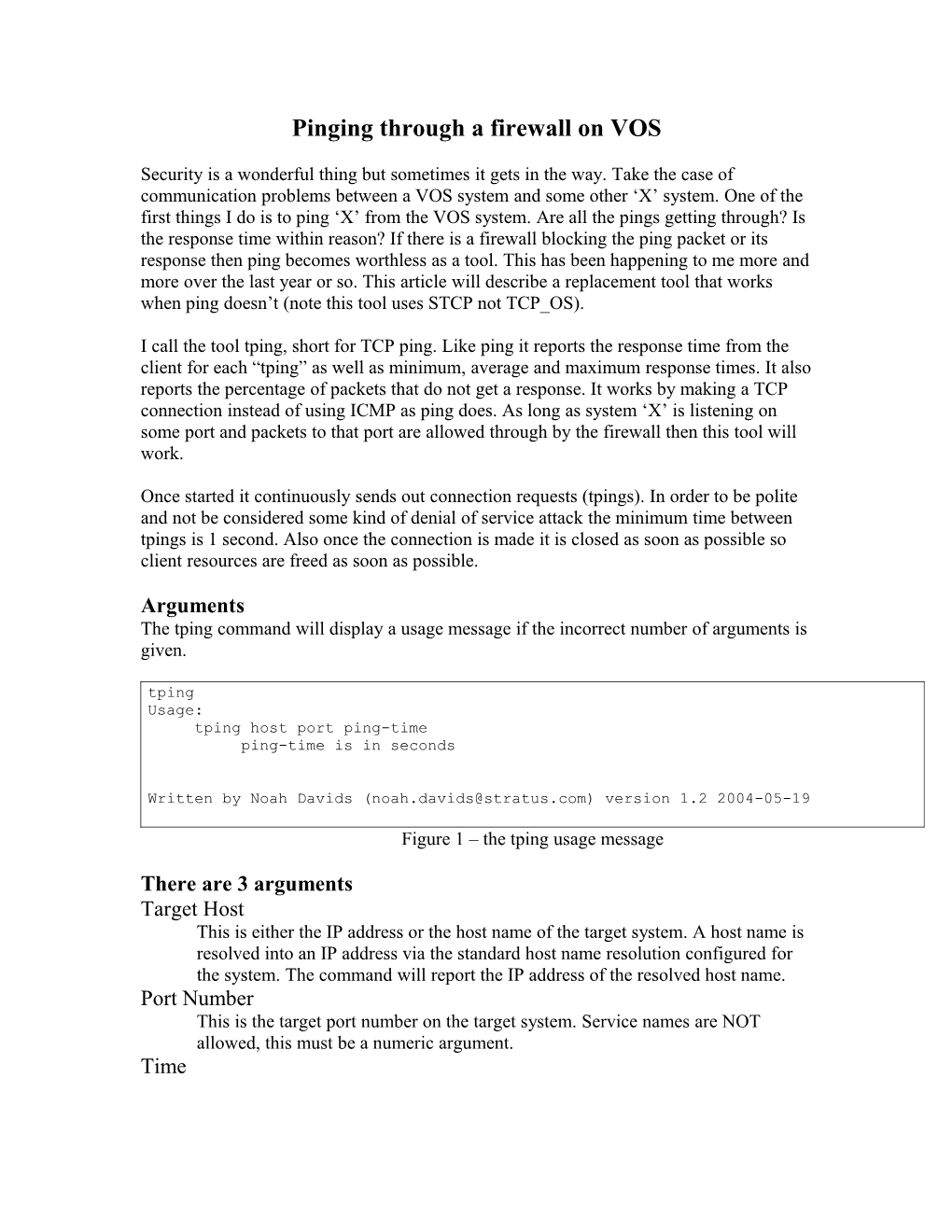 Pinging Through a Firewall on VOS