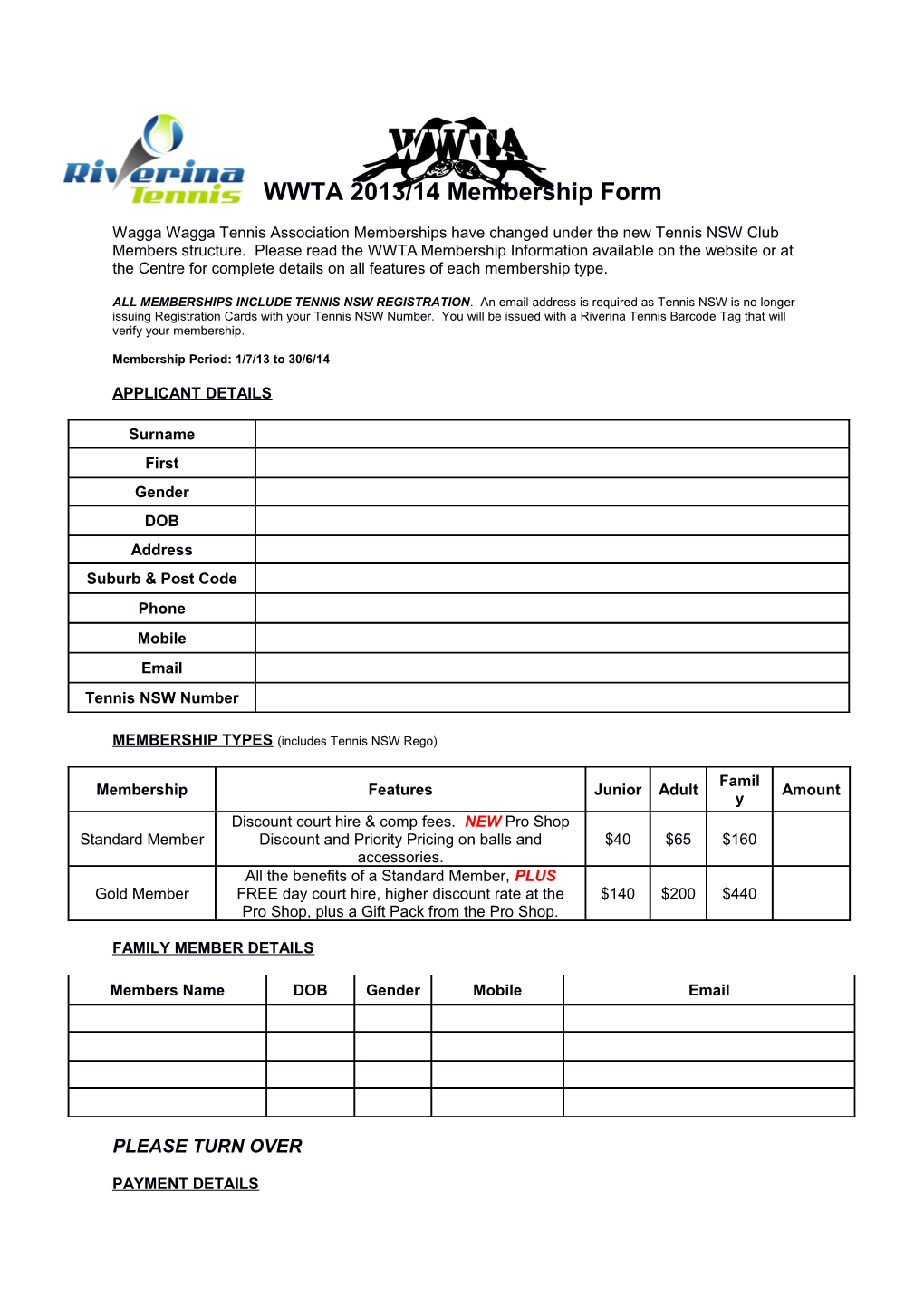 WWTA 2013/14 Membership Form