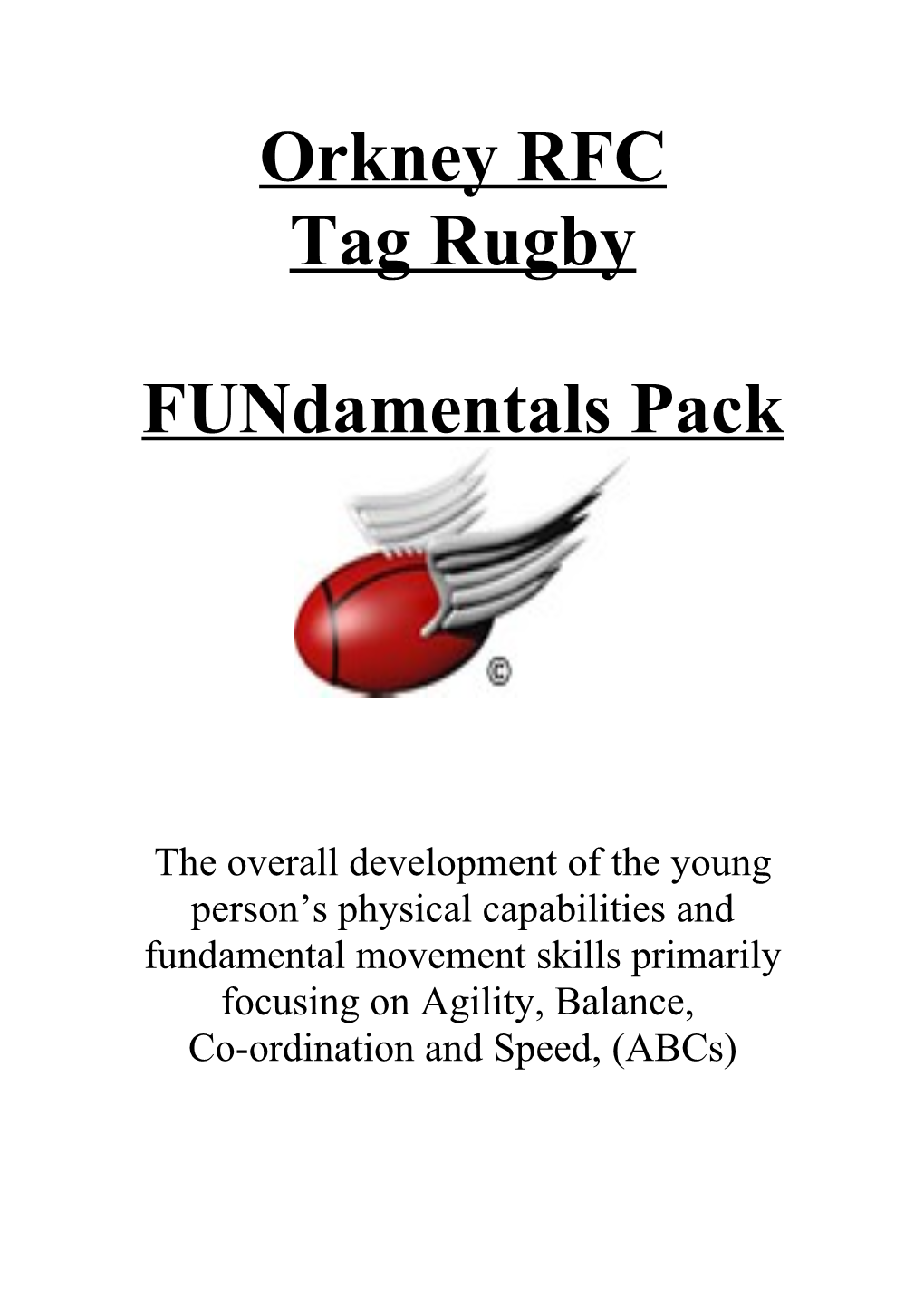 Orkney RFC Tag Rugby Fundamentals