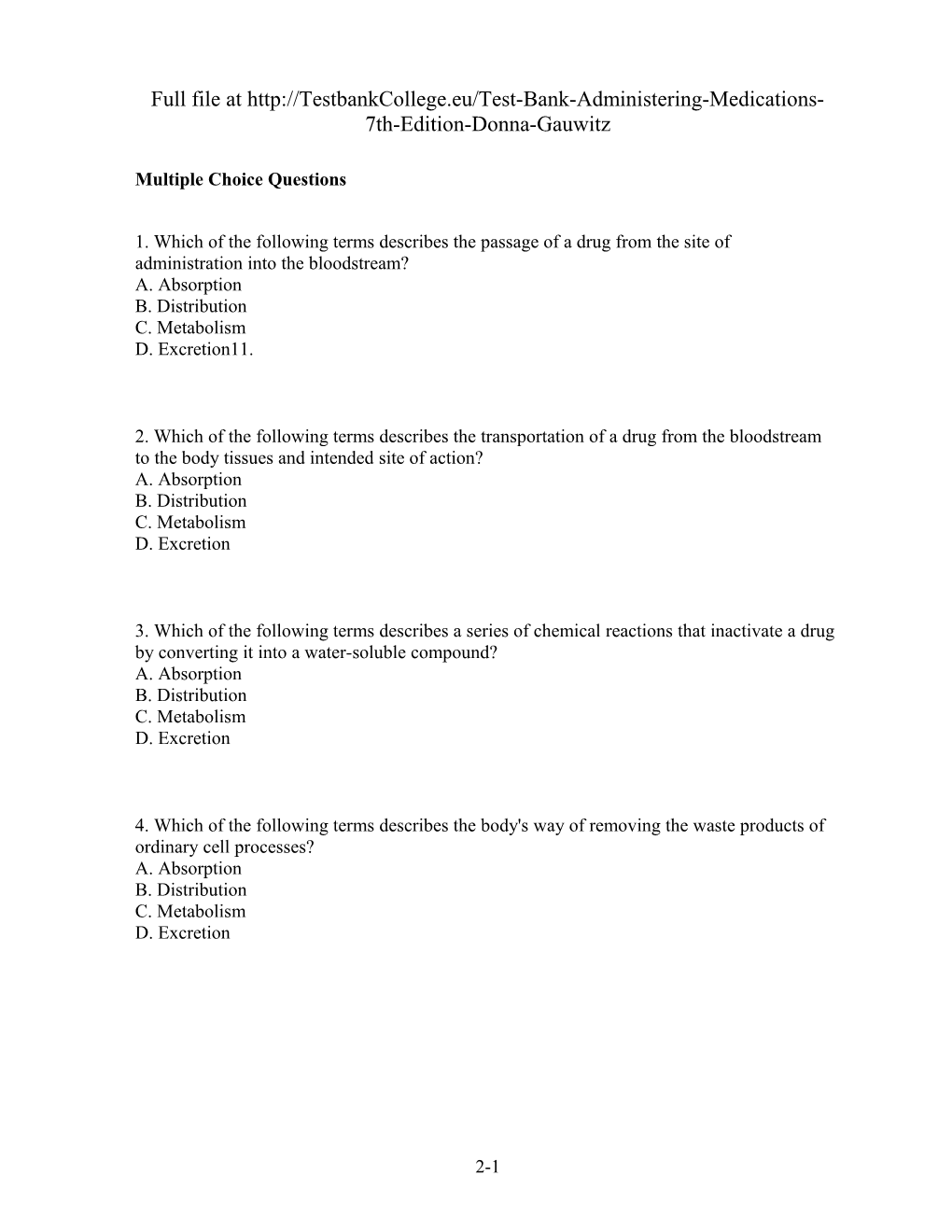 Chapter 002 Principles of Drug Action