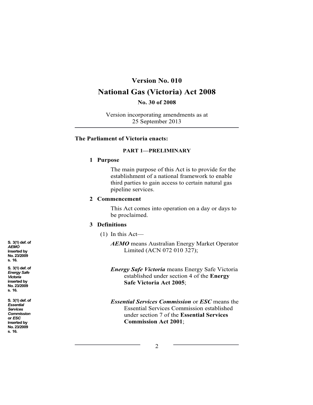 National Gas (Victoria) Act 2008