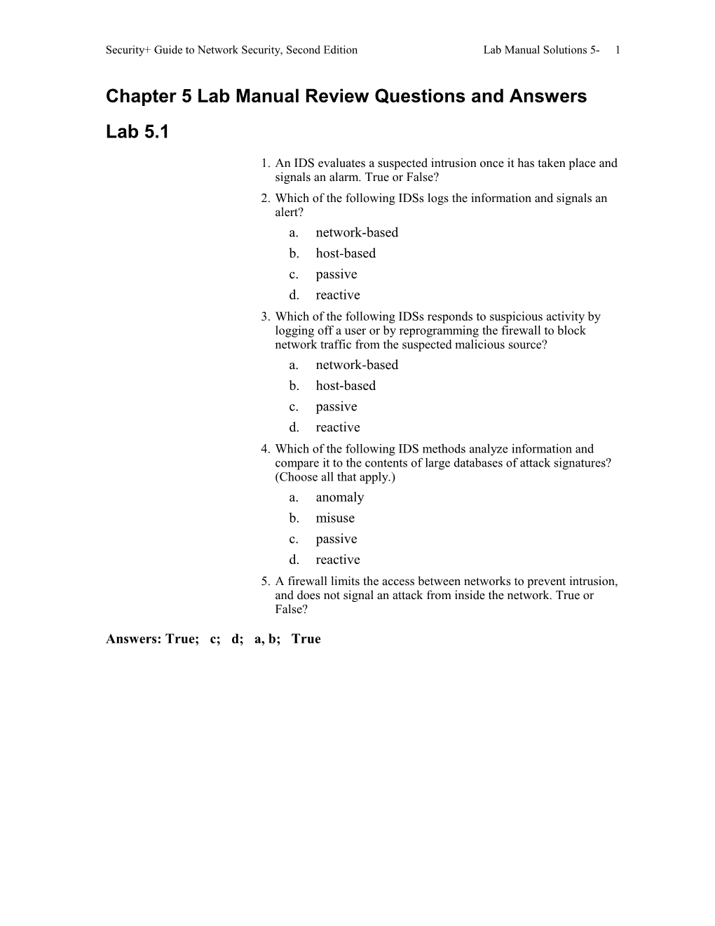 Chapter 5 Lab Manual Review Questions and Answers