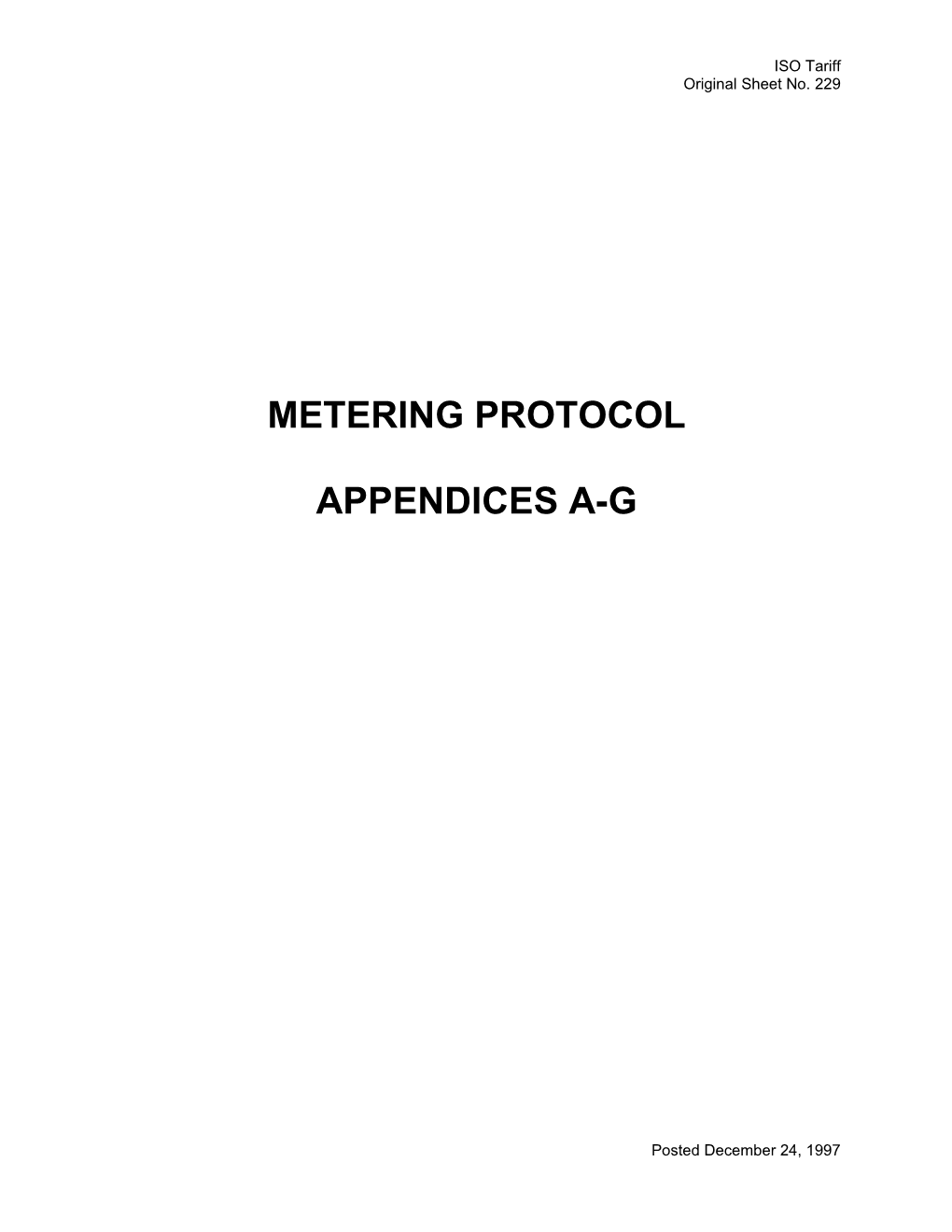 Metering Protocol Appendices