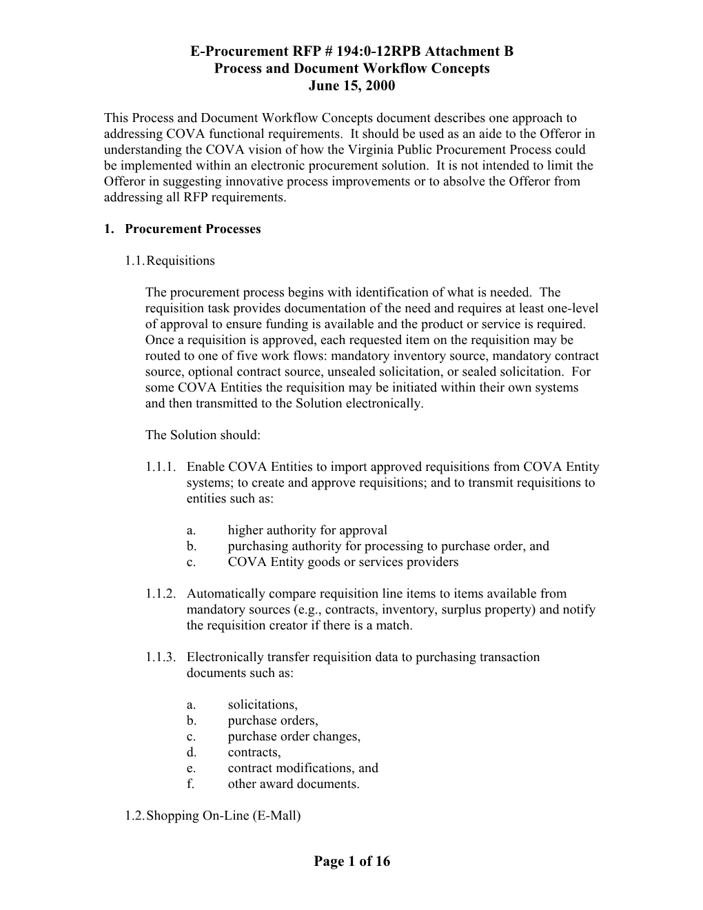 E-Procurement RFP # 194:0-12RPB Attachment B