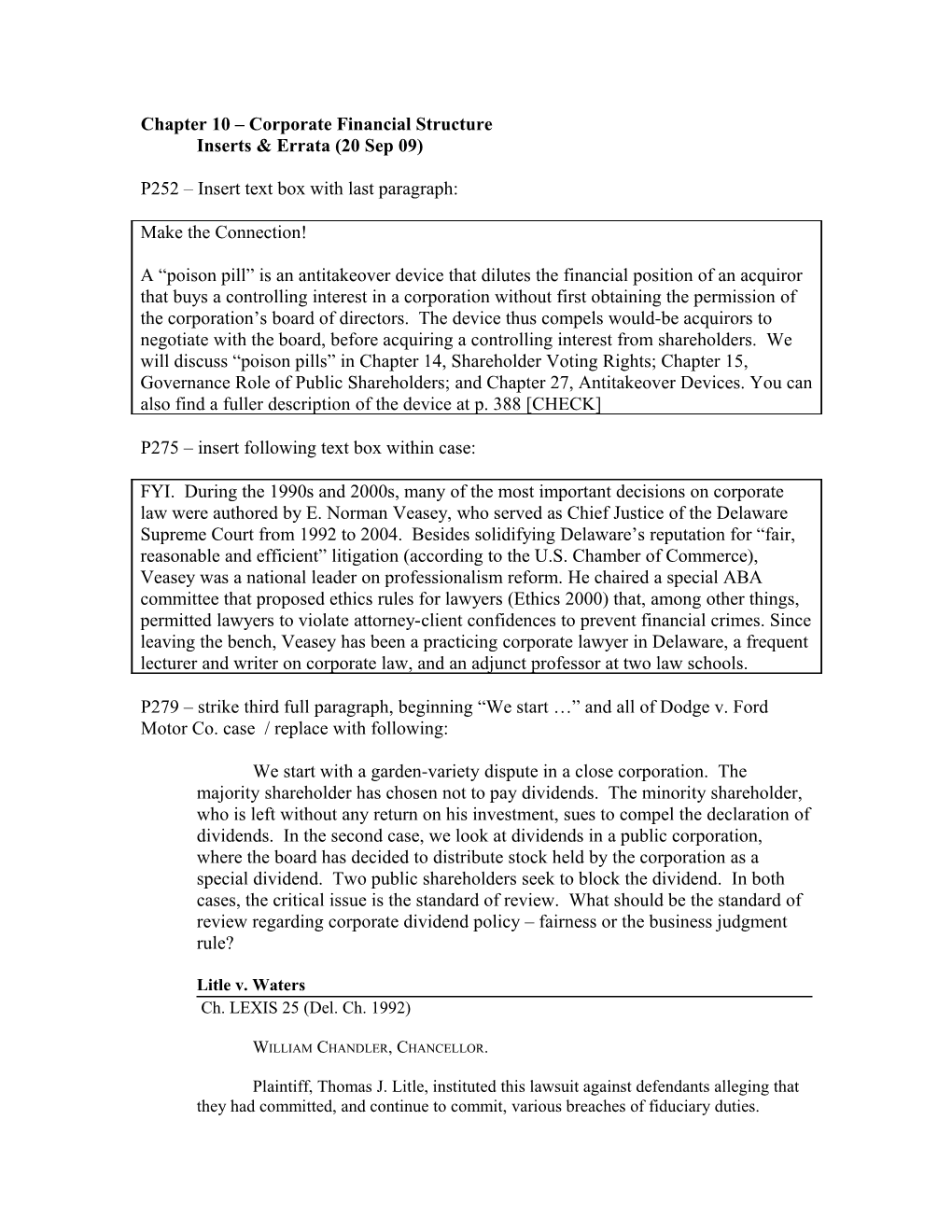 Chapter 10 Corporate Financial Structure