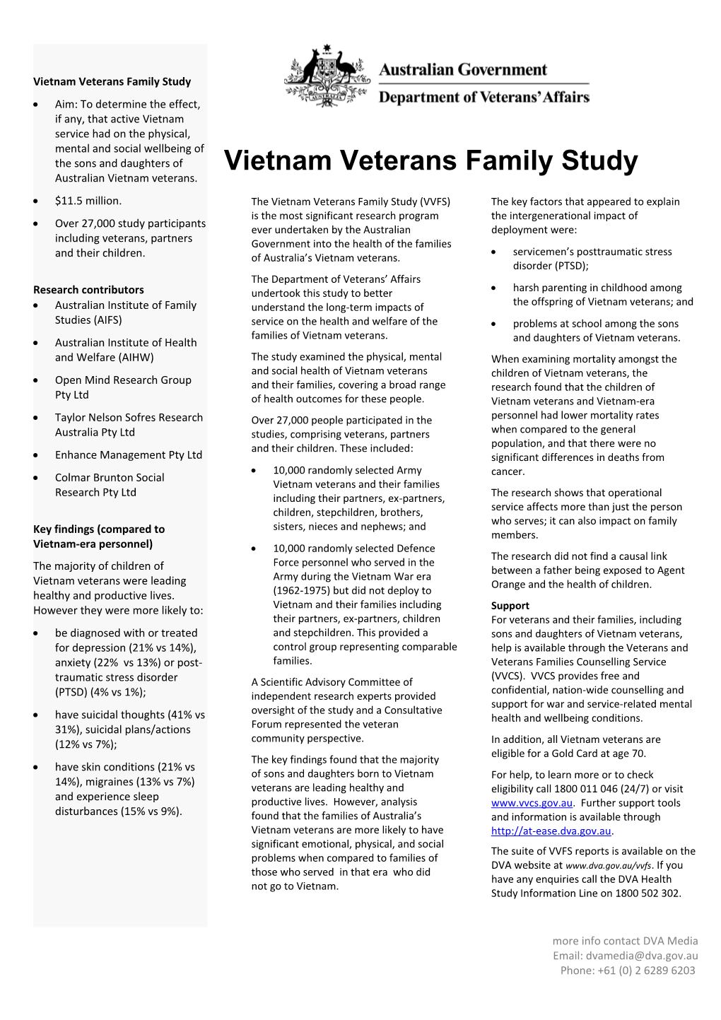 Vietnam Veterans Family Study