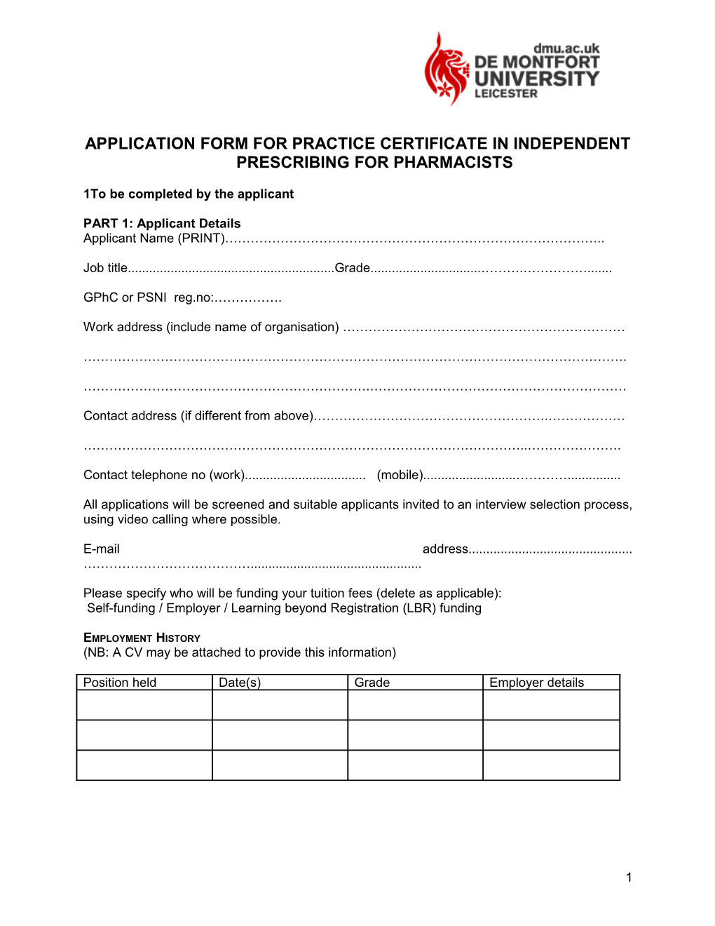 IP Application Form 2017