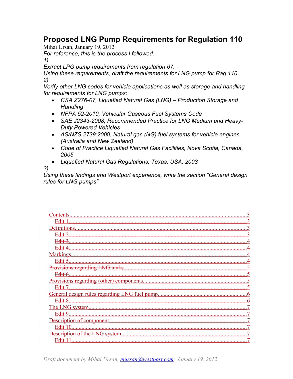 LNG Pump Requirements for Reg 110