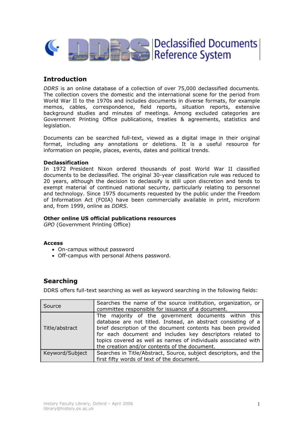 Declassified Documents Reference System - U