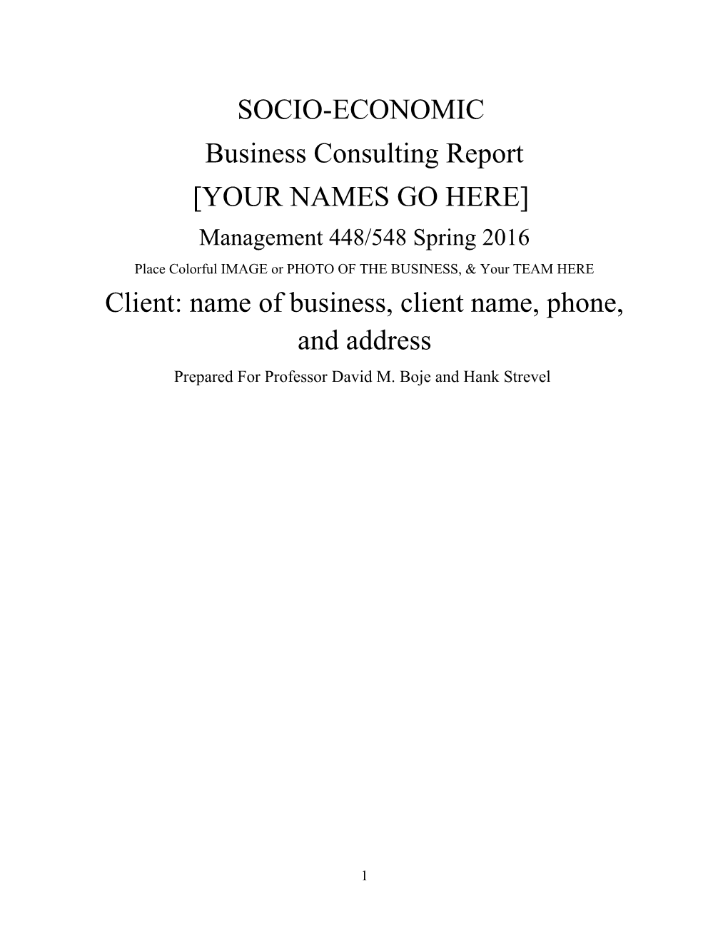 Business Consulting Report