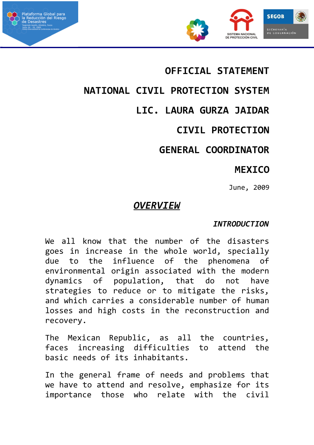 National Civil Protection System