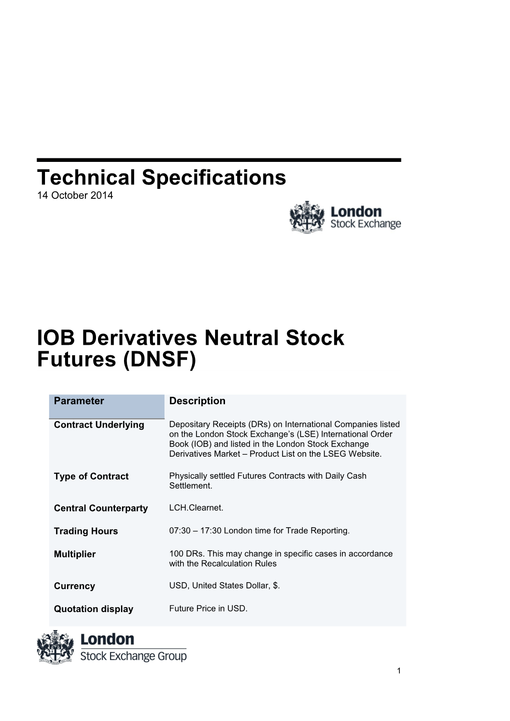 IOB Derivatives Neutral Stock Futures (DNSF)