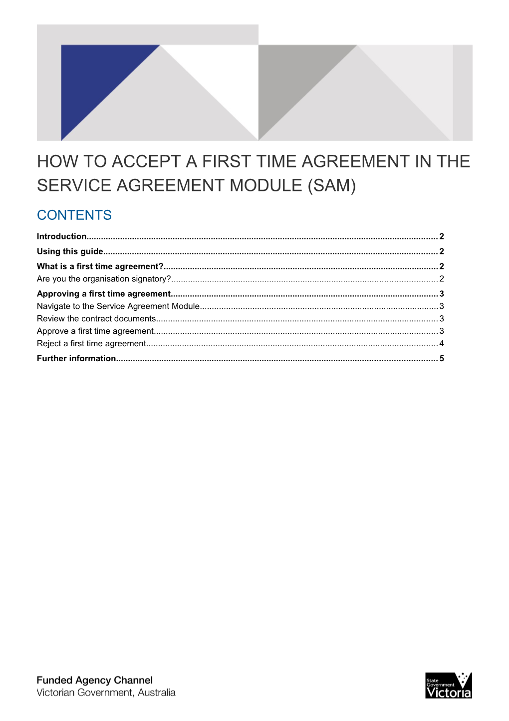 How to Accept a First Time Agreement in the Service Agreement Module (SAM)
