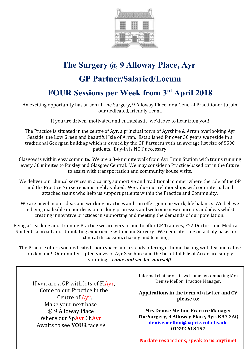 The Surgery 9 Alloway Place, Ayr