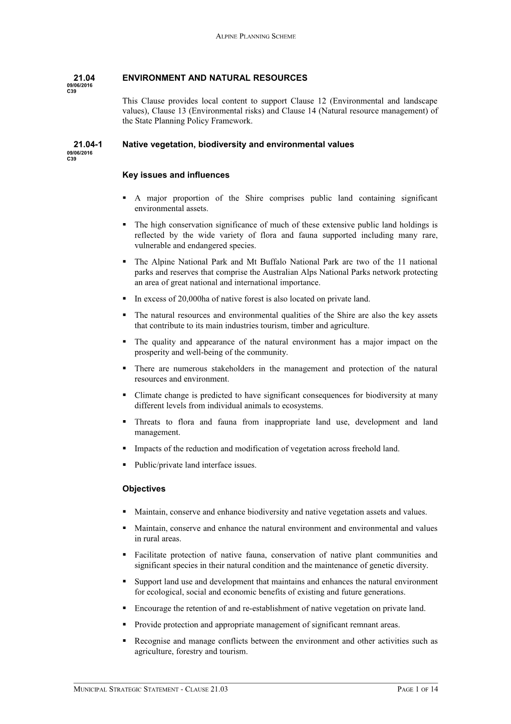 Alpineplanning Scheme