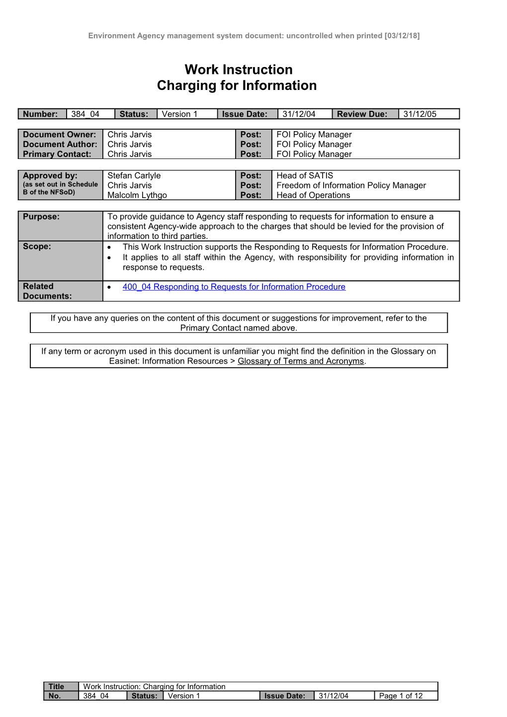AMS Document Template - Work Instruction