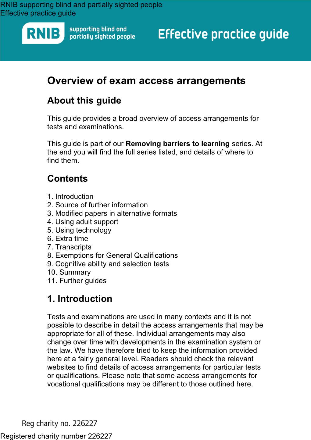 Overview of Exam Access Arrangements