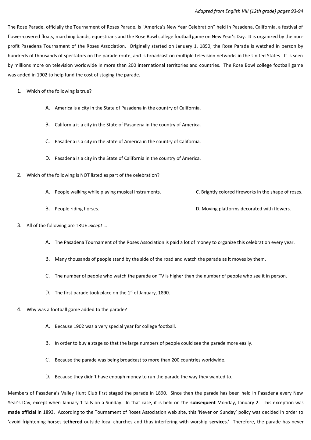 Adapted from English VIII (12Th Grade) Pages 93-94