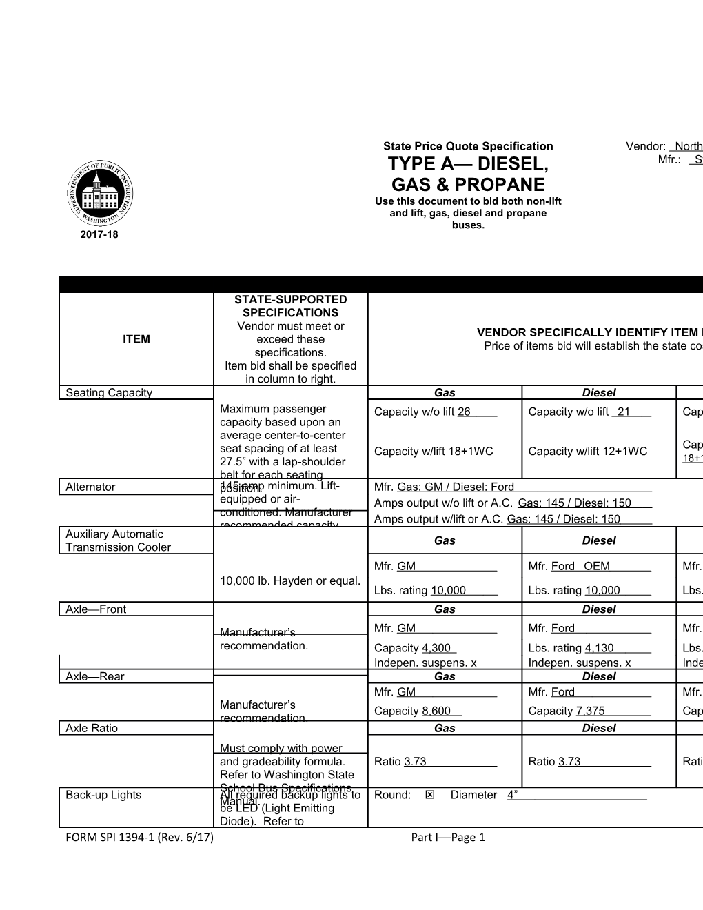 FORM SPI 1394-1 (Rev. 6/17)Part I Page 1